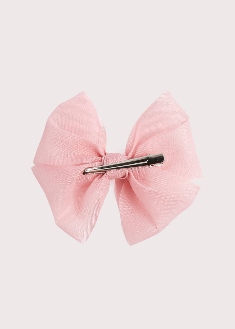 Big Bow Tulle Clip in Dusty Pink Hair Accessories  from Pepa London
