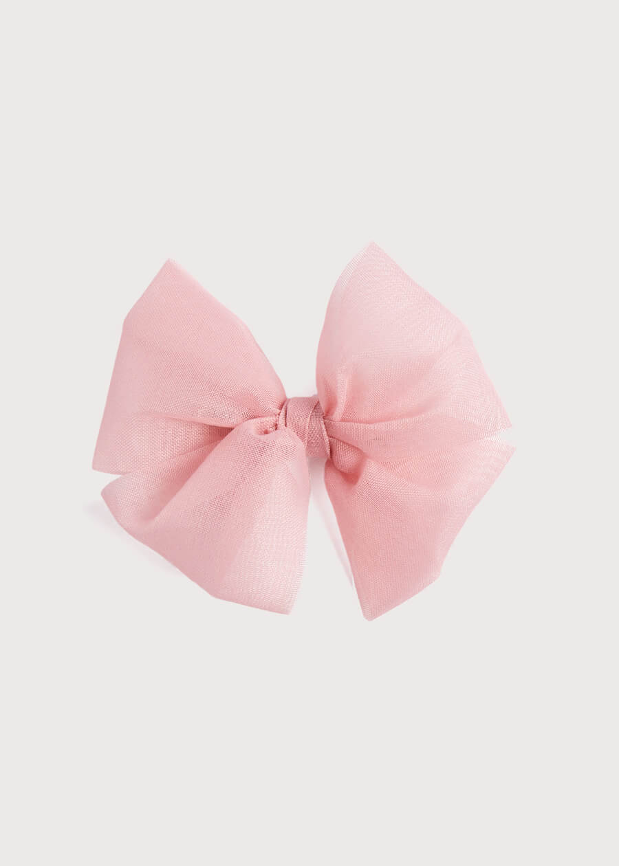 Big Bow Tulle Clip in Dusty Pink Hair Accessories  from Pepa London