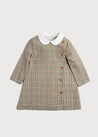 Check Peter Pan Collar Dress in Brown (12mths-10yrs) Dresses  from Pepa London