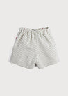 Gold Button Mariner Shorts in Navy Stripe (4-10yrs) Shorts  from Pepa London