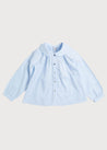 Peter Pan Collar Long Sleeve Blouse in Blue (4-10yrs) Blouses  from Pepa London