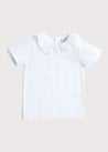 Piculina Trim Top in White (2-10yrs) Tops & Bodysuits  from Pepa London