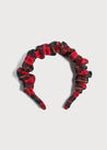 Scrunchie Hairband in Red Tartan Hair Accessories  from Pepa London