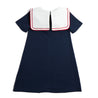 Statement Collar Cotton Dress in Navy (2-8yrs) Dresses  from Pepa London