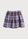 Tartan Button Detail Skirt in Blue (4-10yrs) Skirts  from Pepa London