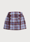 Tartan Button Detail Skirt in Blue (4-10yrs) Skirts  from Pepa London