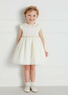 Layered Ruffle Shoulder Dress in Ivory (2-10yrs) Dresses  from Pepa London