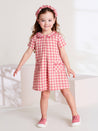 Vintage Gingham Check Dress in Raspberry Red (12mths-10yrs) - Dresses - PEPA AND CO vimeo_692221856