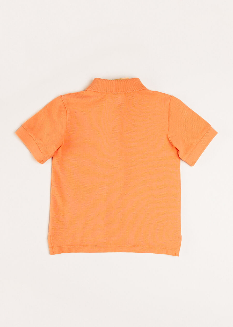 Plain Short Sleeve Polo Top in Tangerine (2-10yrs) Tops & Bodysuits from Pepa London