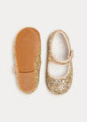 Glittery Mary Jane Shoes in Gold (24-34EU) SHOES  from Pepa London