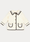 Mariner Collar Pocket Detail Jacket In Cream (4-10yrs) COATS  from Pepa London