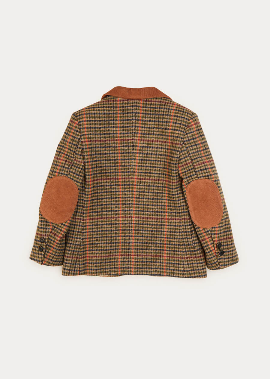 Check Tweed Three Button Blazer Jacket In Brown (4-10yrs) COATS  from Pepa London