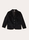 Velvet Three Button Blazer Jacket In Black (4-10yrs) COATS  from Pepa London