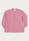 Polo Collar Long Sleeve Red Gingham Shirt (4-10yrs) Shirts  from Pepa London