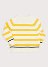 Bold Stripe Contrast Hem Jumper in White (12mths-10yrs) Knitwear  from Pepa London