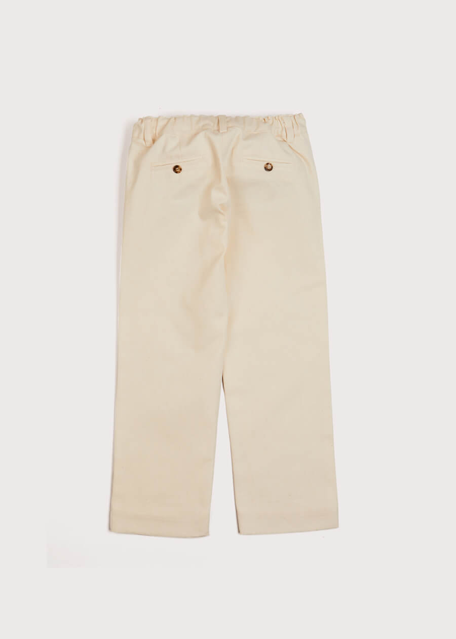 Pocket Detail Chino Trousers in Beige (4-10yrs) Trousers  from Pepa London