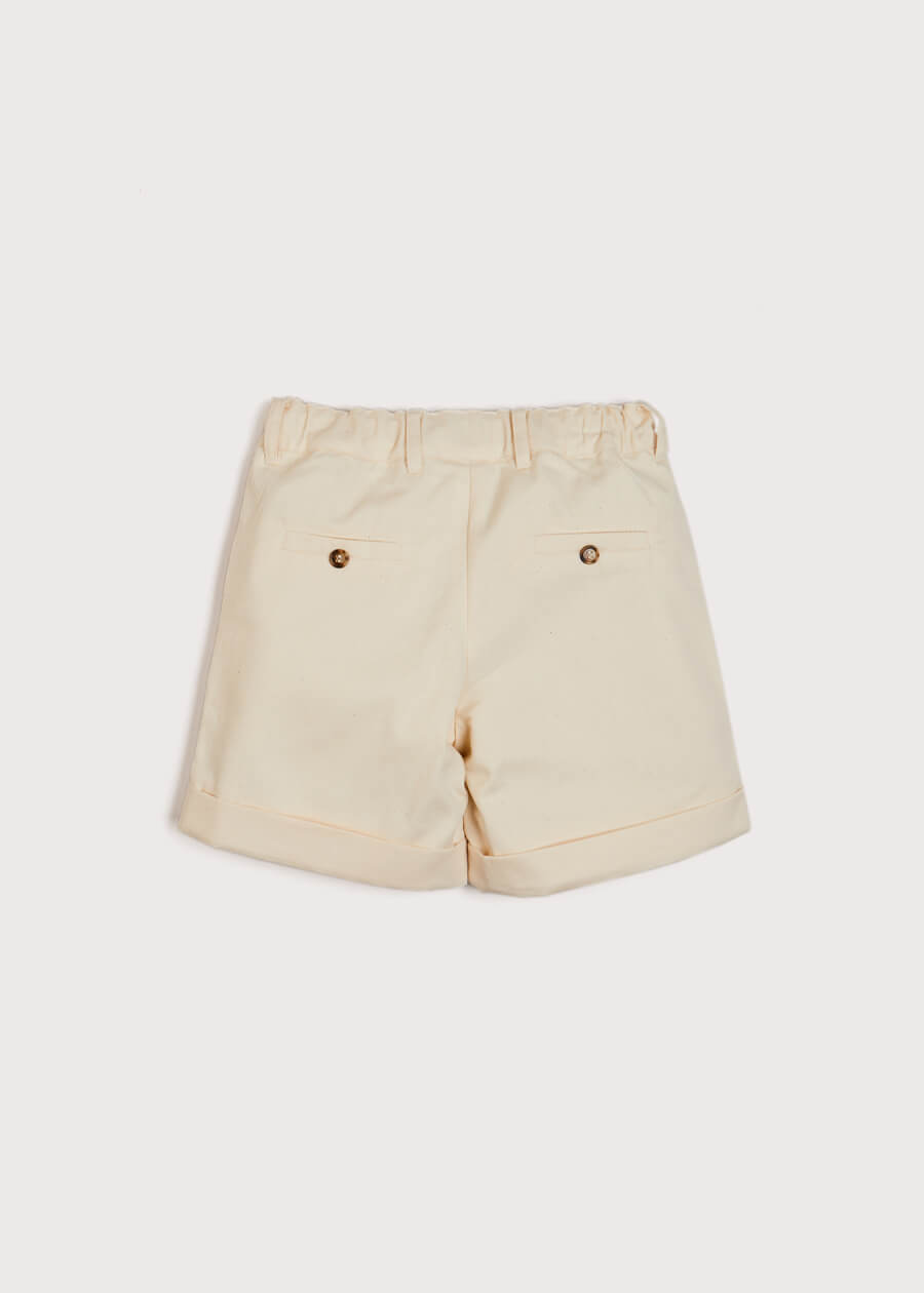 Pocket Detail Shorts With Turn-Ups in Beige (4-10yrs) Shorts  from Pepa London