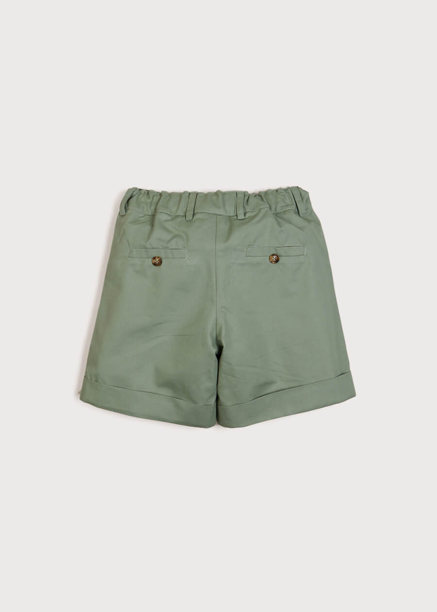 Pocket Detail Shorts With Turn-Ups in Green (4-10yrs) Shorts  from Pepa London