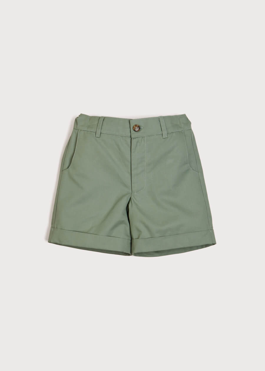 Pocket Detail Shorts With Turn-Ups in Green (4-10yrs) Shorts  from Pepa London
