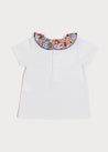 Bold Floral Ruffle Collar Short Sleeve Top in Red (2-10yrs) Tops & Bodysuits  from Pepa London