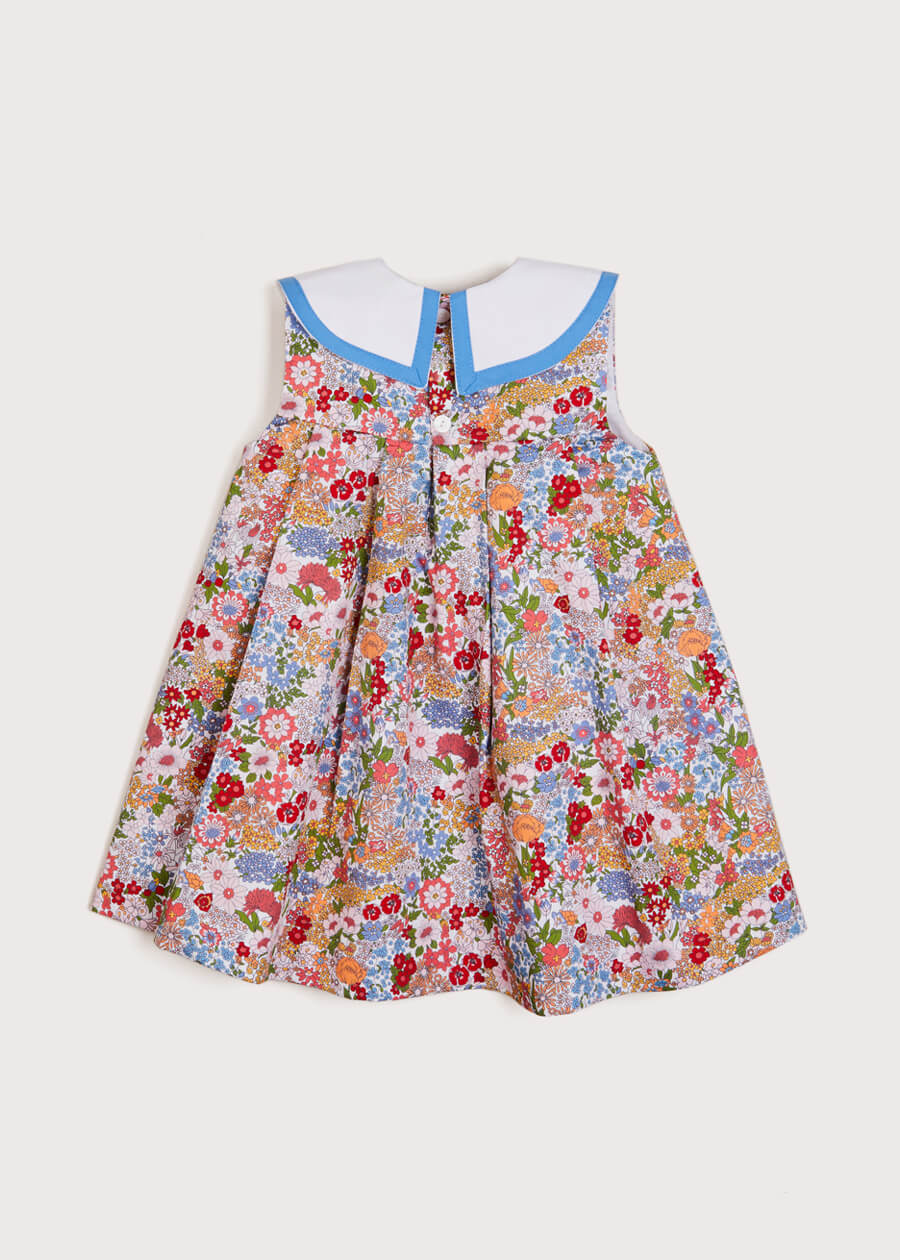 Bold Floral Statement Collar Dress in Red (2-10yrs) Dresses  from Pepa London
