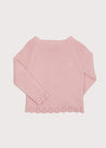 Openwork Hem Single Button Cardigan in Pink (6mths-10yrs) Knitwear  from Pepa London