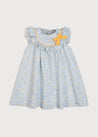 Pastel Floral Ruffle Front Bow Detail Dress in Blue (3mths-6yrs) Dresses  from Pepa London