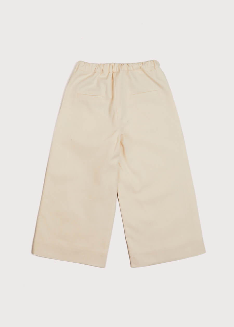 Wide Leg Front Button Trousers in Beige (2-10yrs) Trousers  from Pepa London