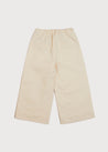 Wide Leg Front Button Trousers in Beige (2-10yrs) Trousers  from Pepa London