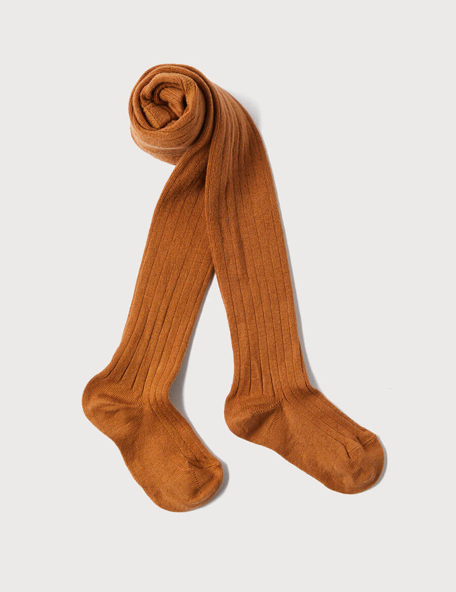 Ribbed Tights in Tan (0mths-8yrs) Tights  from Pepa London