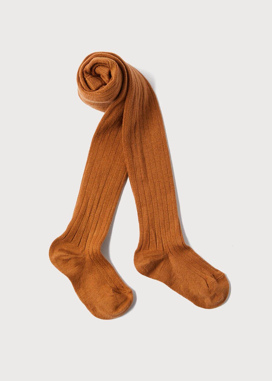Ribbed Tights in Tan (0mths-8yrs) Tights  from Pepa London