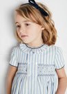 Velvet Hairband with Thin Navy Bow Hair Accessories  from Pepa London
