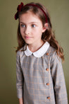 Check Peter Pan Collar Dress in Brown (12mths-10yrs) Dresses  from Pepa London