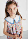Bold Floral Statement Collar Dress in Red (2-10yrs) Dresses  from Pepa London