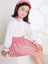 Vintage Gingham Check Skirt in Raspberry Red (3-10yrs) Skirts  from Pepa London