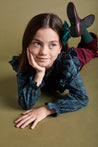 Smocked Yoke Long Sleeve Blouse in Tartan (4-10yrs) Blouses  from Pepa London