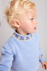 Classic Fair Isle High Neck Jumper in Blue (12mths-10yrs) Knitwear  from Pepa London