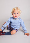 Classic Fair Isle High Neck Jumper in Blue (12mths-10yrs) Knitwear  from Pepa London