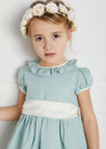 Teal Flower Girl Occasion Dress with Ivory Sash (12mths-10yrs) Dresses  from Pepa London