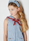 Gingham Scrunchie Hairband in Blue Hair Accessories  from Pepa London