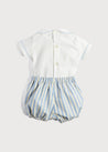 Handsmocked Shirt and Bloomers Set in Sky Blue (6mths-2yrs) Sets  from Pepa London