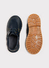 Leather Boat Shoes in Navy (26-34EU) Shoes  from Pepa London