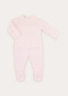 Cable Detail Knitted Set In Baby Pink (1-9mths) KNITTED SETS  from Pepa London