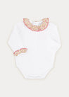 Floral Ruffle Collar Bodysuit In Rose Pink (1mth-2yrs) TOPS & BODYSUITS  from Pepa London