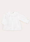 Handsmocked Collar Long Sleeve Blouse In Baby Pink (0-12mths) BLOUSES  from Pepa London