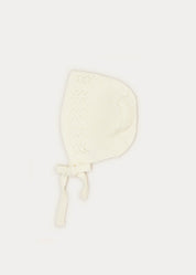 Openwork Bonnet In Cream (S-L) KNITTED ACCESSORIES  from Pepa London