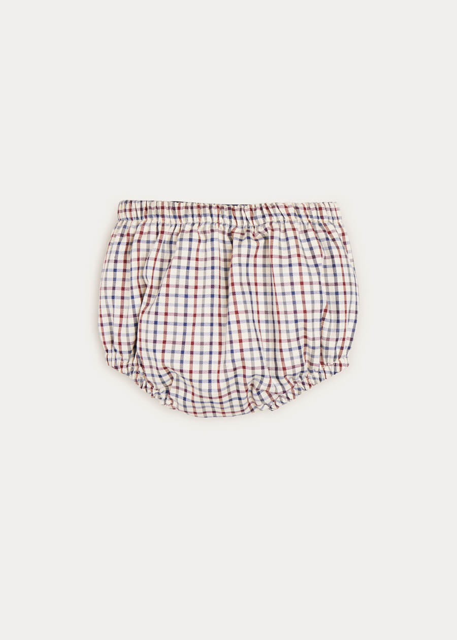 Check Button Detail Bloomers In Beige (3mths-2yrs) BLOOMERS  from Pepa London
