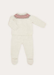 Fair Isle Knitted 2 Piece Set In Grey (1-9mths) KNITTED SETS from Pepa London