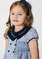 Navy Linen Big Bow Hairband Hair Accessories  from Pepa London