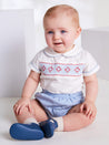Peter Pan Collar Handsmocked Set in Light Blue (6mths-3yrs) Sets  from Pepa London